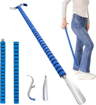 Fanwer Metal Long Shoe Horn with Dressing Stick - Shoe Horn Long Handle for S...