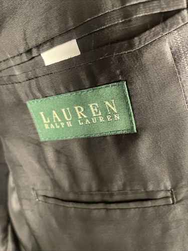 Ralph Lauren 44L | 38x32 Gray Wool Pinstripe 2Pc Suit Pleated Cuffed Pants - Picture 3 of 10