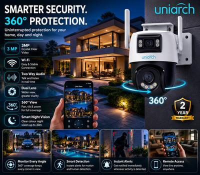UNIARCH PT 360° DUAL LENSE WIFI OUTDOOR KAMERA 2 X 3MP MIT ZWEI WEGE AUDIO 30M IR