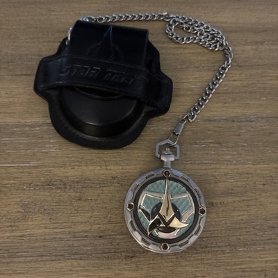 Klingon Bird Of Prey Star Trek Collectors Pocket Watch, Leather Case