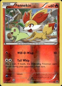 Pokemon Reverse Holo Fennekin (10) XY - Fates Collide 10/124 LP