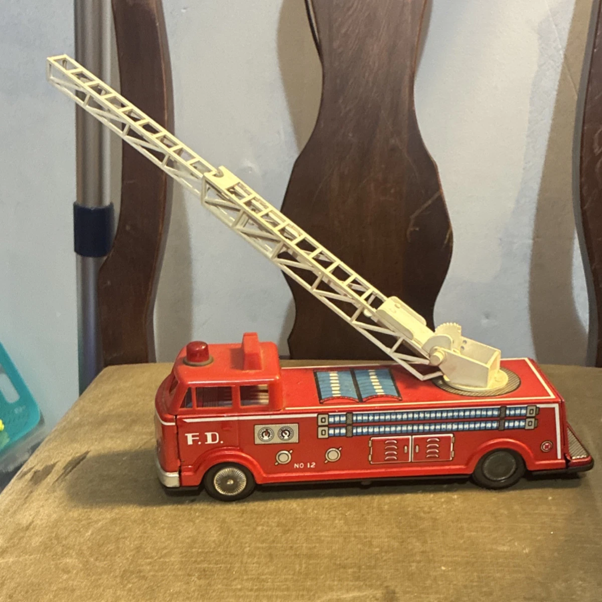 发条消防车印第安纳复古及古董锡玩具汽车| eBay