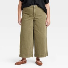 Women's Smart High-Rise Wide Leg Jeans - Ava  Viv Olive Green