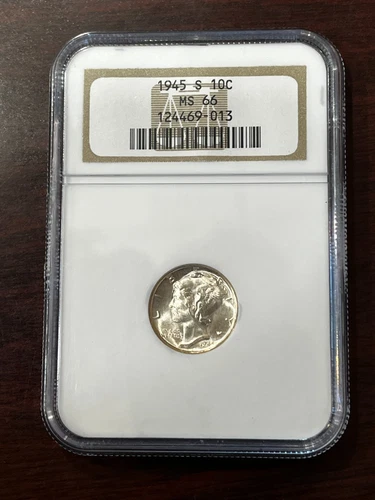 1945-S MERCURY DIME NGC MS66 "HIGH GRADE"