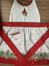 Christmas Apron Cardinal Holly Joy 100 Cotton