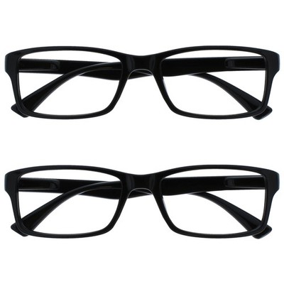 OPULIZE PEP Lesebrille Damen Herren 2er-Pack Rechteckig Kratzfest Schwarz +2.00