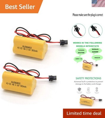 Emergency Exit Light Battery 3.6V 900mAh Rechargeable Ni-Cd Pack 2pcs
