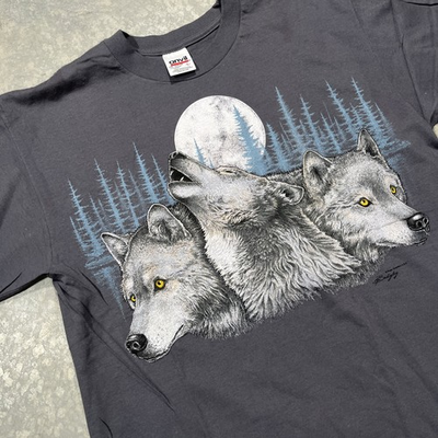 #ad Deadstock VTG 90s 3 Wolf Moon t Shirt Sturgis Rally Size Large $12.00