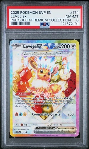 2025 POKEMON SVP EN-SV BLACK STAR PROMO #174 EEVEE EX PSA 8