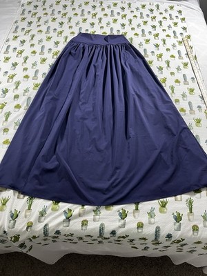 Halara Womens Maxi Skirt Sz Small Blue High Slit Built In Briefs Pull On