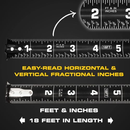 Perfect Measuring Tape - BrightLine High Contrast Dark Mode Easy Read Tape Me... - Picture 5 of 7