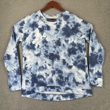 Peace Love World Tie Dye Sweatshirt Long Sleeve Blue Be The Energy Size XS