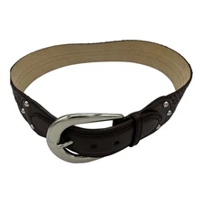 Michael Kors Womens Leather Wide Woven Belt Brown Size Medium 551610