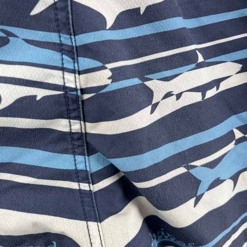 Vineyard Vines Haie Print gestreift blau weiß Bade Boardshorts Herren Größe 38 - Bild 10 von 12