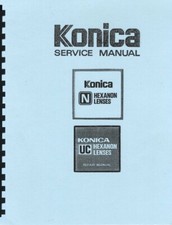 Konica N Hexanon, UC Hexanon Lenses Service  Repair Manual Reprint