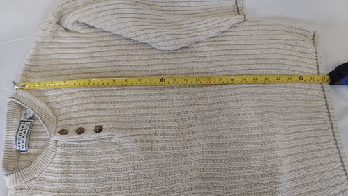 Vintage MICHAEL GERALD Men Henley Sweater Bone Color Size Large (or Medium) - Picture 5 of 10