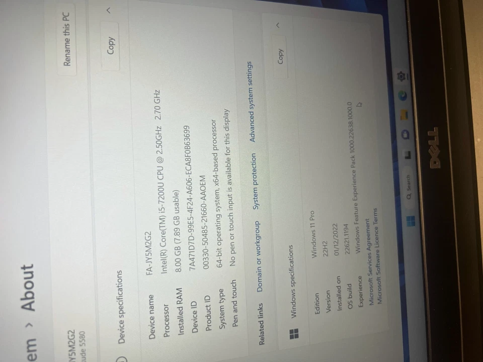 Dell Latitude 5580 · i5-7200U · 8GB · 237GB, photo 3 of 4