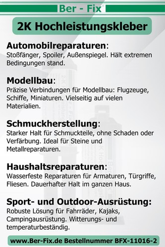 2K Hochleistungskleber 50g - Kunststoff- und Metallkleber 6 Spitzen für Pistole - Bild 14 von 18