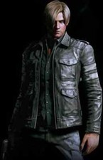 Resident Evil 6 RE 6 Leon Kennedy's Black Leather Jacket for Men