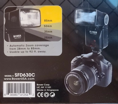 Bower ~ SFD630C ~ Autofocus Dedicated Flash for Canon E-TTL I/II ~ DSLR Camera - Picture 2 of 7