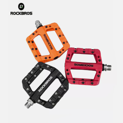 ROCKBROS Mountain Bike Pedals Bicycle Nylon Flat Pedals Sealed Bearings  9/16