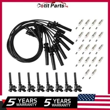 8 Ignition Coils & 16 Spark Plugs & Wire For 03-05 Dodge Ram 1500 2500 3500 5.7L