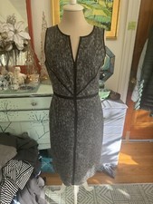 Ann Taylor Sheath Dress Black White Tweed 6 Workwear Dressy Fall Winter VGUC