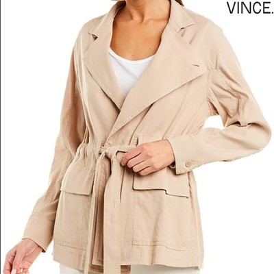 VINCE NWT $425 DRAPEY OAT LINEN BLEND JACKET. SIZE S