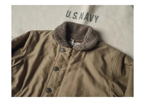 Bronson Heavy-Duty N-1 Deck Jacket Plain Version Jungle Cloth Wool Lined Coat - Picture 7 of 36