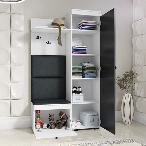Flurgarderobe DUO, Garderobenschrank, Spiegel, Schuhschrank, fertig aufgebaut - Bild 25 von 33