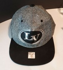 Las Vegas Ball Cap Grey and Black Hologram Snap Back Flat Bill Embossed LV Logo 