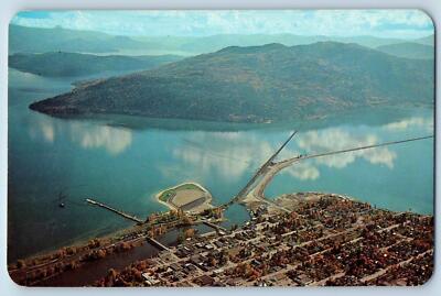 c1950's Aerial View Sandpoint Idaho Pend Oreille Lake Home Of Fishing Postcard