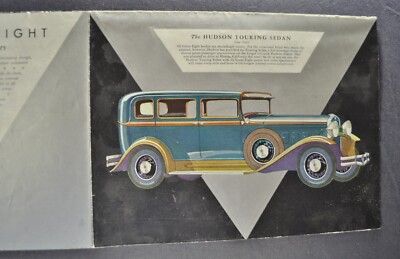 1930 Hudson Great 8 Brochure Eight Sedan Coupe Roadster Phaeton