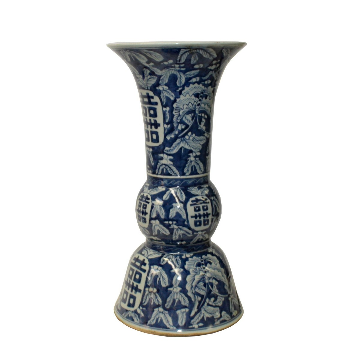 Chinese Blue White Double Happiness Graphic Porcelain Vase ws865S Chinese Blue White Double Happiness Graphic Porcelain Vase ws865S