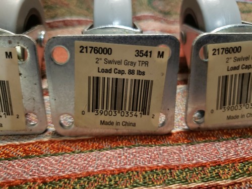 4 Pack 2" Swivel Caster Wheels Rubber Base with Top Plate & Bearing NEW - Picture 5 of 9