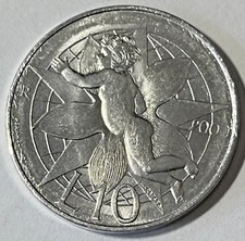 2000 San Marino 10 Lire Coin Love Globe Child Poinsettia Flower