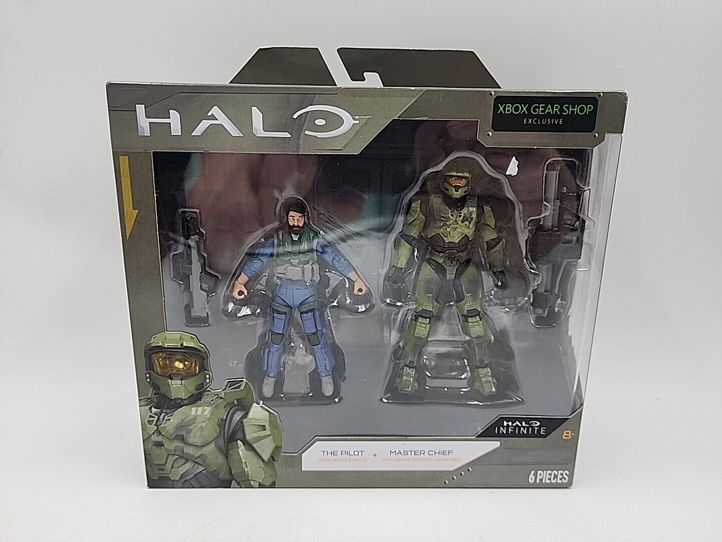 Halo Infinite Master Chief The Pilot Action Figure 2-Pack 4" 6 Pieces HLW0252