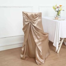 6 Nude SATIN UNIVERSAL CHAIR COVER for Wedding Banquet Reception Decorations