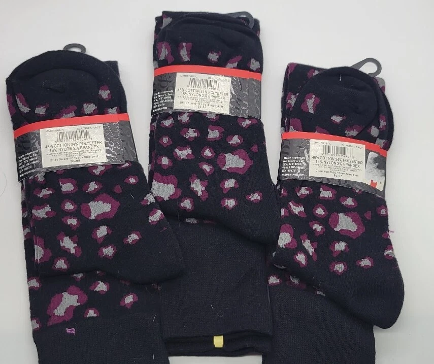 Lote de 3 CALCETINES Sobre la Rodilla Negro Púrpura Camuflaje Estilo & Co Calcetín Talla 9-11 Foto 2 de 4