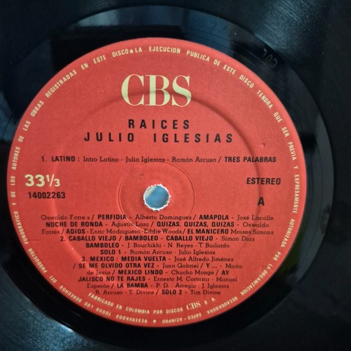 Julio Iglesias – Raices - Ballad, Chanson, Vocal, Napoletana, 1989 Gatefold - Picture 12 of 12