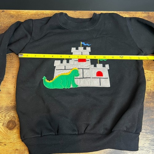 Kelly’s Kids Vintage Sweatsuit USA Embroidered Castle and Dinosaur SMALL 4/5 - Picture 6 of 13