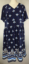 NWT Lane Bryant Dress - Size 24P - Blue & White Pattern/Design