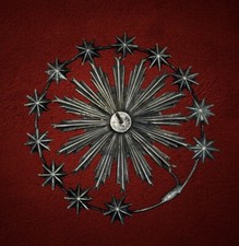 Aureola stellata raggiera 10 cm per statua sacra metallo bagno argento design 