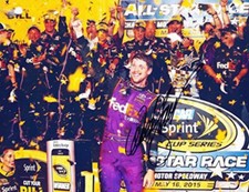 AUTOGRAPHED 2015 Denny Hamlin 11 FedEx Express Racing ALL-STAR RACE WIN Charlo
