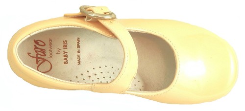 DE OSU-Spanien - Mädchen orange Sherbert Lackleder Anzugschuhe - europäisch - Gr. 10-3 - Bild 2 von 5