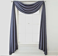 JCP KATHRYN  SCARF VALANCE  TEAL   216 X 50  NEW 6 YDS