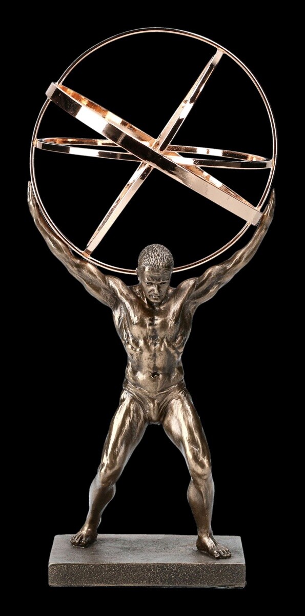 Greek Gods Figure - Atlas with Globe - Veronese Statue Nude Man
