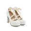 thumbnail 13 - Womens Pumps Round Platform Block Heel Ankle Strap Flower Buckle Shoes 42 43