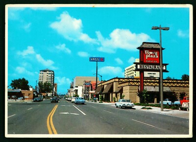 Washington, Yakima Street Scene with Towne Plaza Inn 1960s Cars