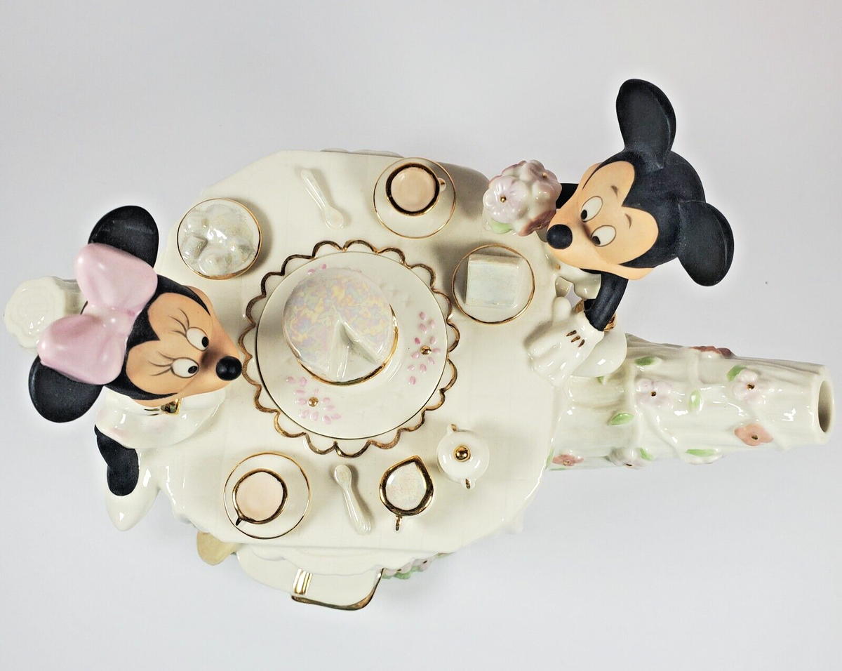 食器 Lenox - Mickey & Minnie Teapot Lenox Disney Minnie & Mickey Mouse Teapot RARE Woodland Tea Party